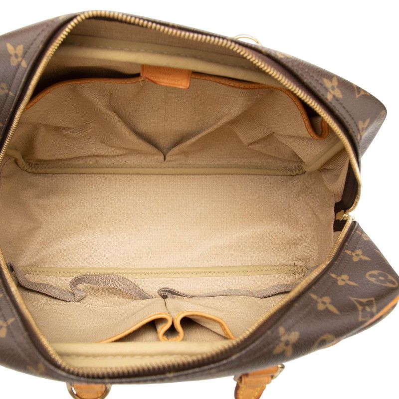 Louis Vuitton Monogram Deauville Handbag Brown Leather — view 4