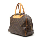 Louis Vuitton Monogram Deauville Handbag Brown Leather — view 2