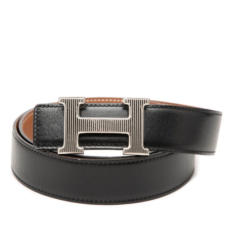 Hermes Constance 85 Black Brown Box Calf Togo 1- Belt