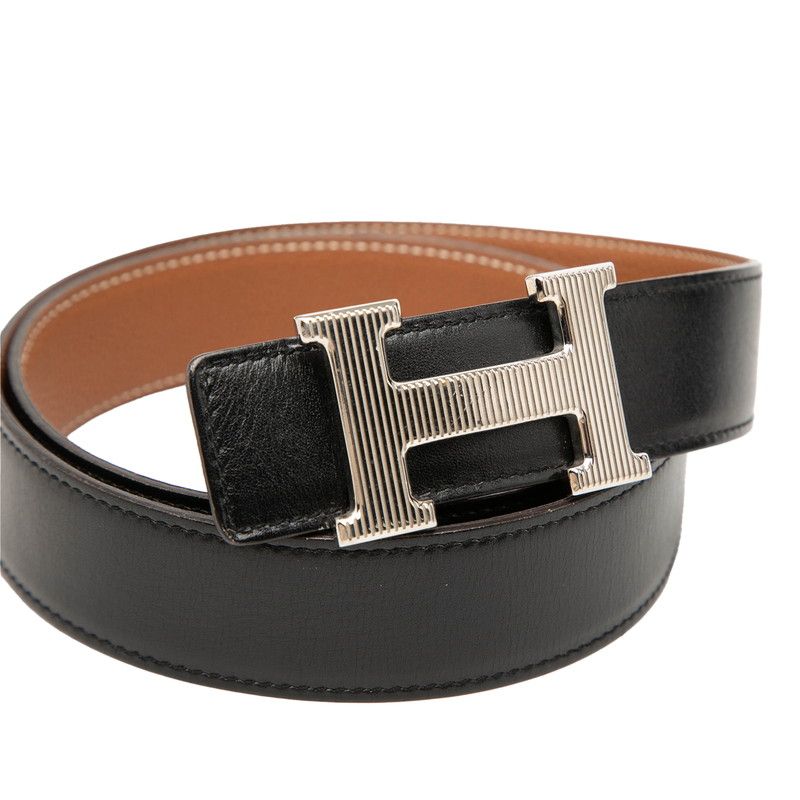 Hermes Constance 85 Black Brown Box Calf Togo 1- Belt — view 4