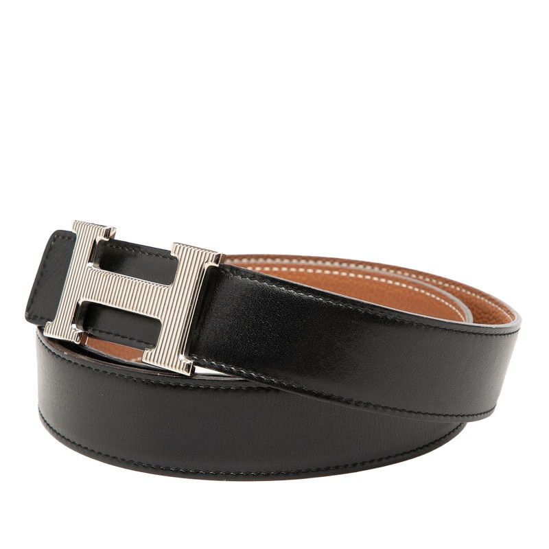 Hermes Constance 85 Black Brown Box Calf Togo 1- Belt — view 2