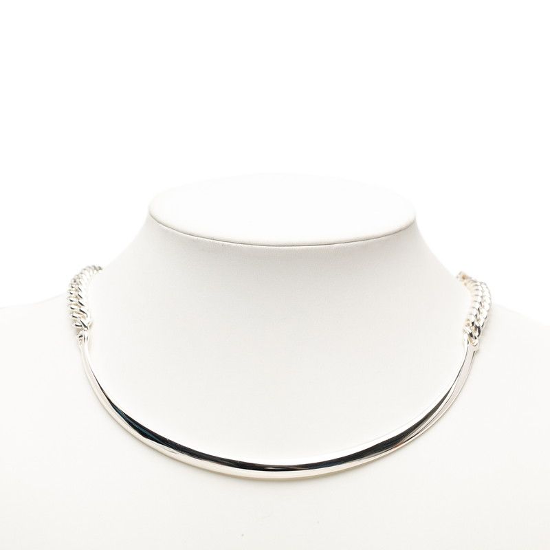 Hermes Book le Cellier Inflexible Necklace 46 Silver