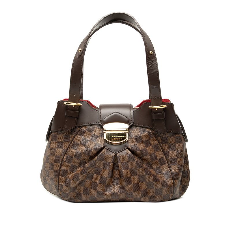 Louis Vuitton Damier Sistine PM Shoulder Bag Brown Leather