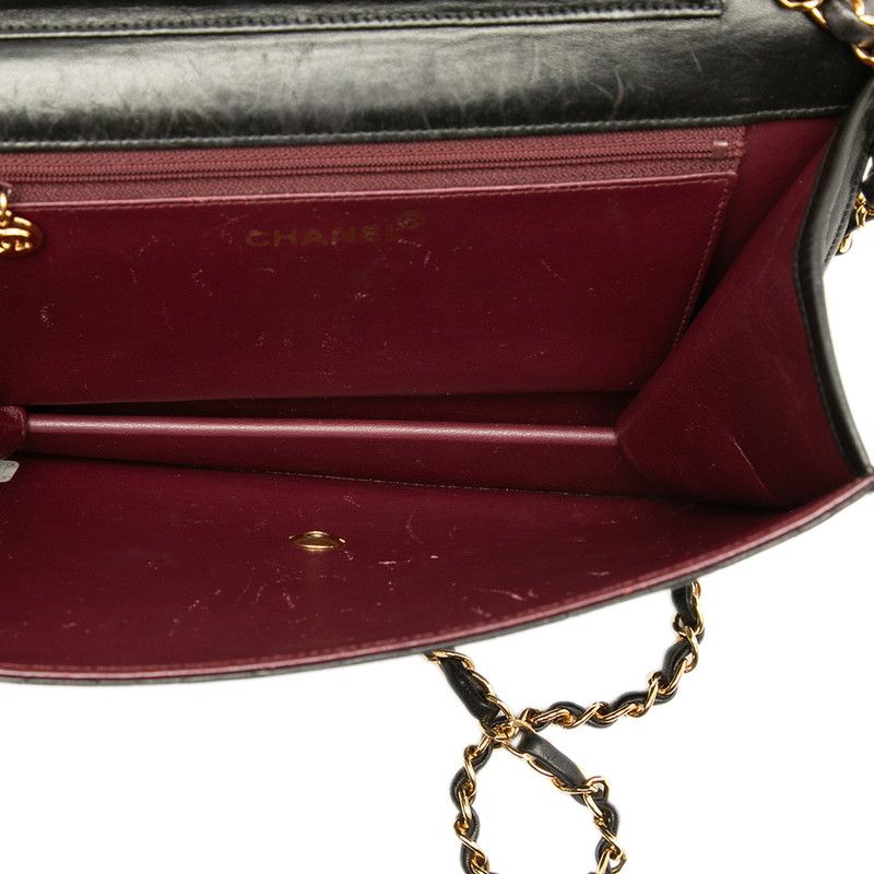 Chanel Quilted CC Logo Crossbody Chain Shoulder Bag Push Lock Black Lambskin — view 4