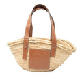Loewe Anagram Basket Bag Handbag Bag Natural Brown Leather Palm Leaf