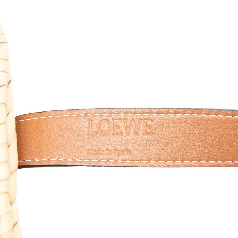 Loewe Anagram Basket Bag Handbag Bag Natural Brown Leather Palm Leaf — view 6