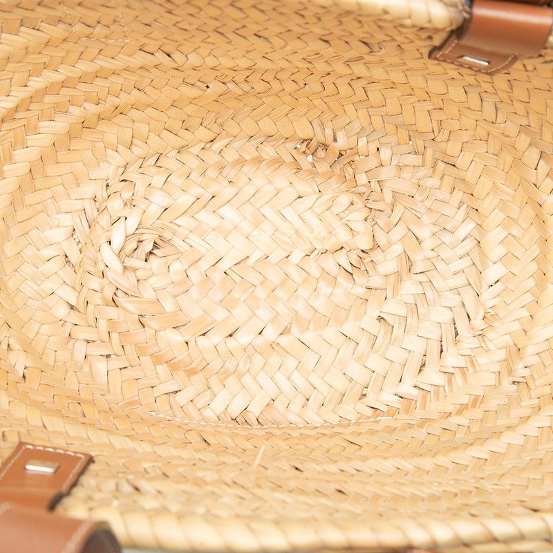 Loewe Anagram Basket Bag Handbag Bag Natural Brown Leather Palm Leaf — view 4