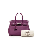 Hermes Birkin 30 Handbag Retourne Anemone Purple Silver Togo — view 7