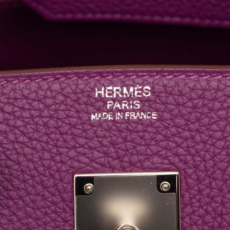 Hermes Birkin 30 Handbag Retourne Anemone Purple Silver Togo — view 5
