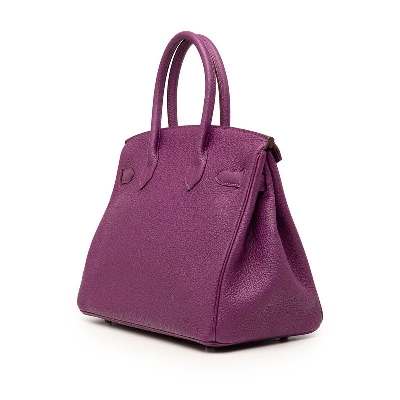 Hermes Birkin 30 Handbag Retourne Anemone Purple Silver Togo — view 2