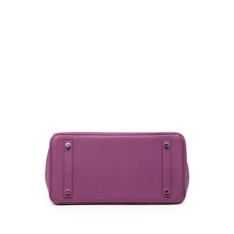 Hermes Birkin 30 Handbag Retourne Anemone Purple Silver Togo — view 3