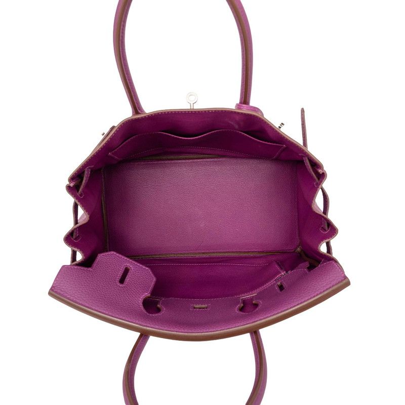 Hermes Birkin 30 Handbag Retourne Anemone Purple Silver Togo — view 4