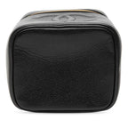 Chanel CC Logo Vanity Bag Handbag Black Caviar Leather — view 3