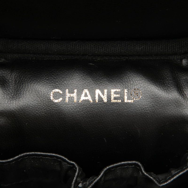 Chanel CC Logo Vanity Bag Handbag Black Caviar Leather — view 5