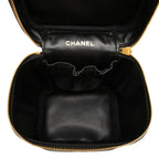 Chanel CC Logo Vanity Bag Handbag Black Caviar Leather — view 4