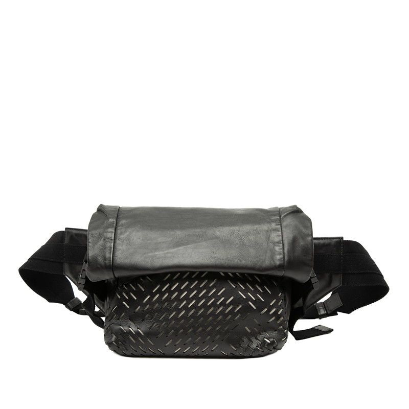 Bottega Veneta Perforated Waist Bag Black Leather