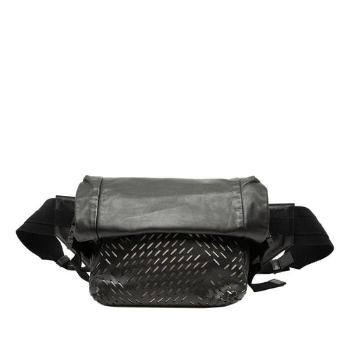 Bottega Veneta Perforated Waist Bag Black Leather