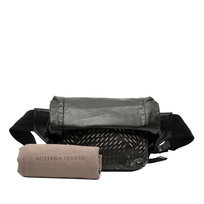 Bottega Veneta Perforated Waist Bag Black Leather — view 7