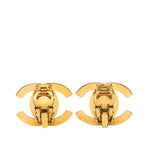 Chanel CC Logo Turnlock Vintage Earrings Gold Plated — view 2