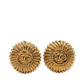 Chanel CC Logo Earrings Gold Plated