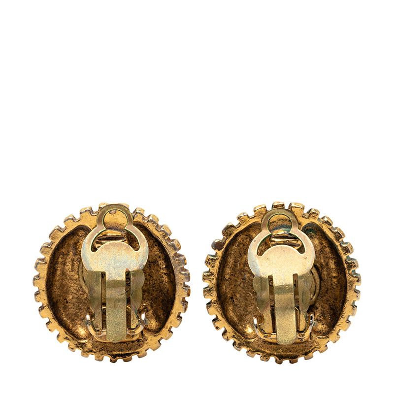 Chanel CC Logo Earrings Gold Plated — view 2