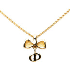 Dior CD Logo Ribbon Motif Necklace Gold Plated — view 2