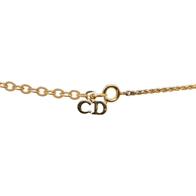 Dior CD Logo Ribbon Motif Necklace Gold Plated — view 3
