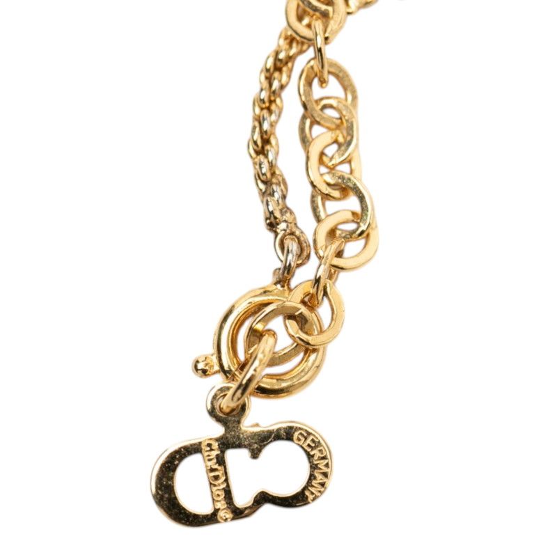 Dior CD Logo Ribbon Motif Necklace Gold Plated — view 4