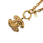 Chanel Quilted CC Logo Chain Pendant Gold Plated