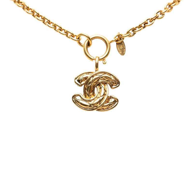Chanel Quilted CC Logo Chain Pendant Gold Plated — view 2