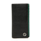 Gucci Interlocking Bicolor Wallet Black Green Leather
