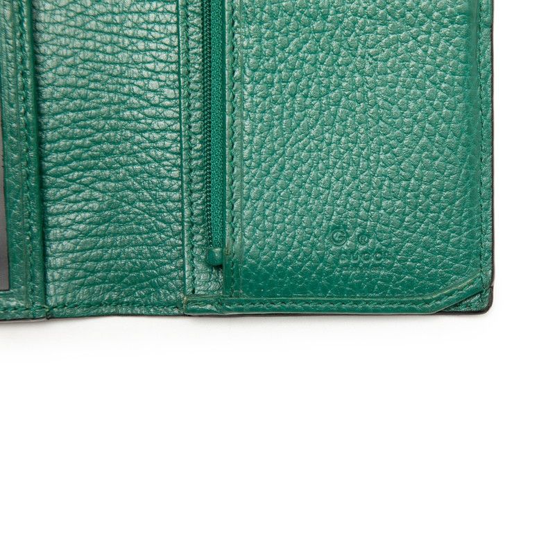 Gucci Interlocking Bicolor Wallet Black Green Leather — view 7