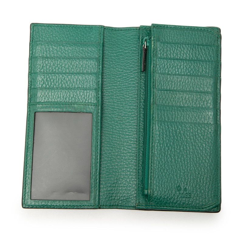 Gucci Interlocking Bicolor Wallet Black Green Leather — view 4