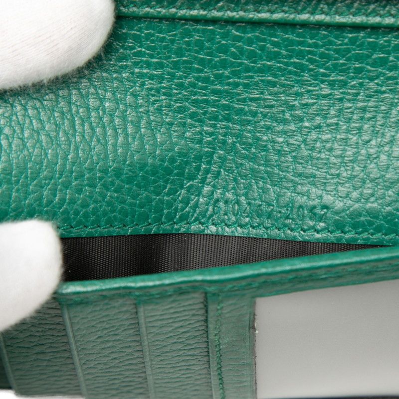 Gucci Interlocking Bicolor Wallet Black Green Leather — view 6