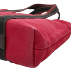 Hermes Troca Horizontal PM Tote Red Brown Canvas Leather — view 6