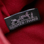 Hermes Troca Horizontal PM Tote Red Brown Canvas Leather — view 9
