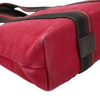 Hermes Troca Horizontal PM Tote Red Brown Canvas Leather — view 7