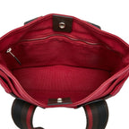 Hermes Troca Horizontal PM Tote Red Brown Canvas Leather — view 8