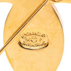 Chanel CC Logo Turnlock Motif Brooch Vintage Gold Plated — view 3