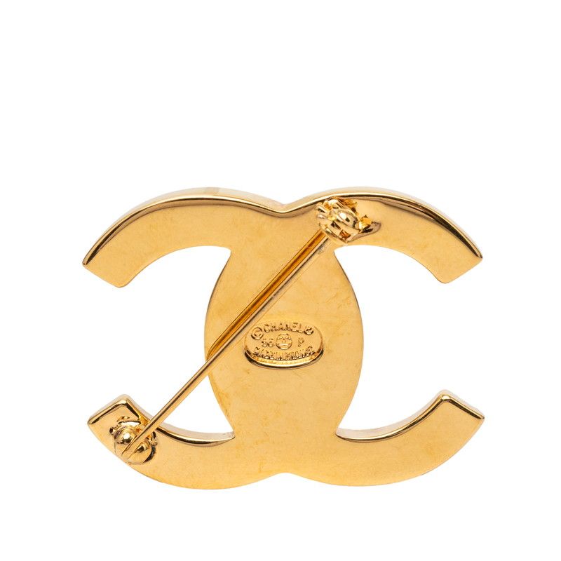 Chanel CC Logo Turnlock Motif Brooch Vintage Gold Plated — view 2