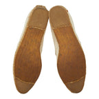 Hermes Logo Espadrilles Slip on Flat 37 Ivory Canvas — view 5