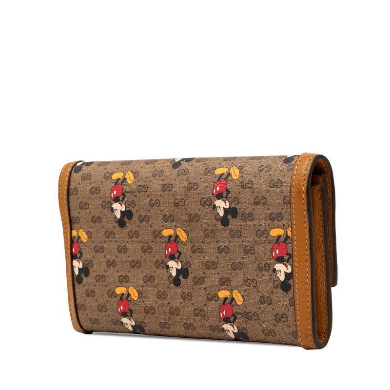 Gucci Disney Mini GG Supreme Mickey Mouse Continental Wallet Brown Leather — view 2