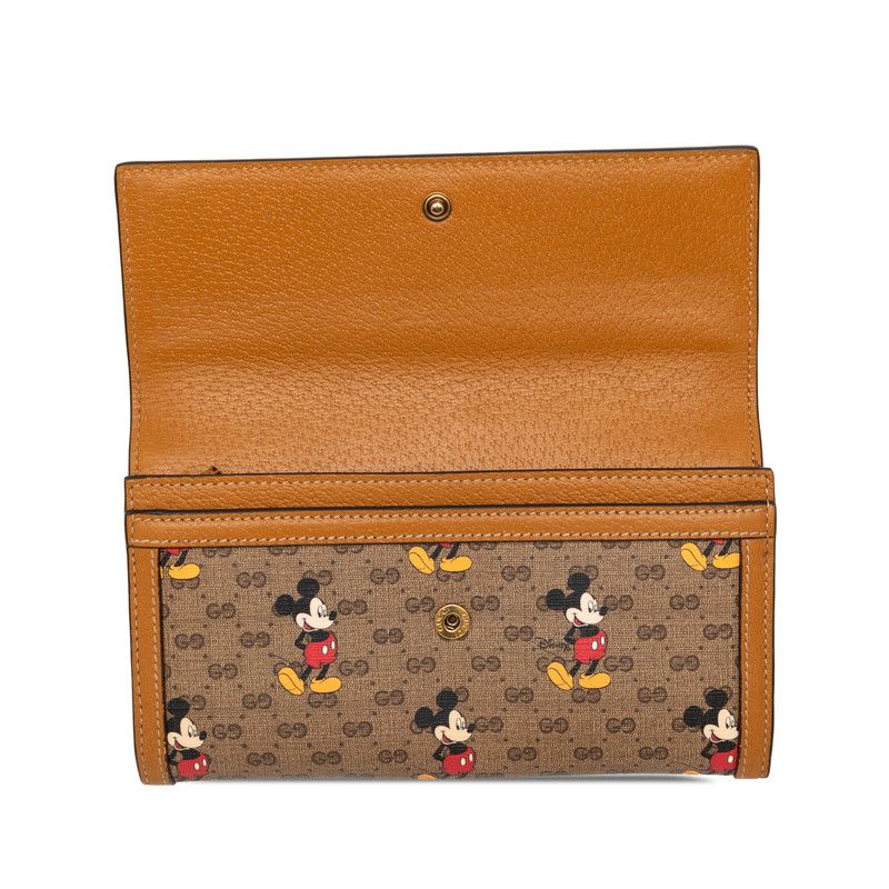 Gucci Disney Mini GG Supreme Mickey Mouse Continental Wallet Brown Leather — view 4