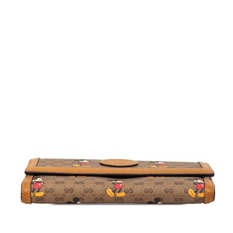 Gucci Disney Mini GG Supreme Mickey Mouse Continental Wallet Brown Leather — view 3