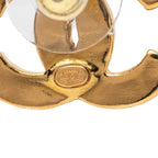 Chanel CC Logo Stud Earrings 23c Gold Black Plated — view 3