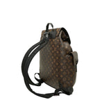 Louis Vuitton Monogram Macassar Christopher Backpack Brown Noir Black Leather — view 2