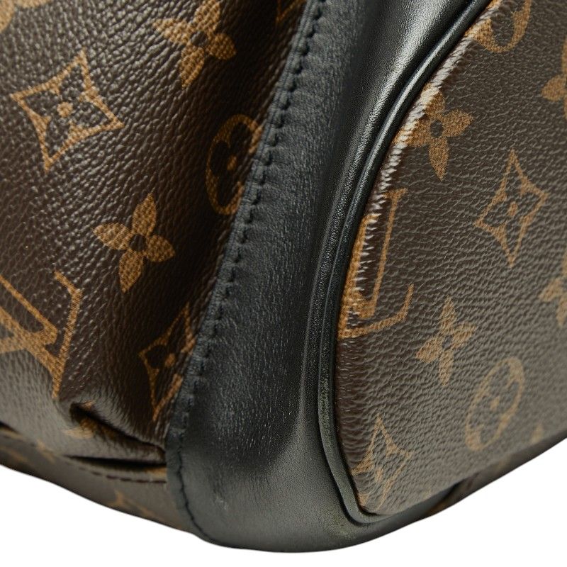 Louis Vuitton Monogram Macassar Christopher Backpack Brown Noir Black Leather — view 5