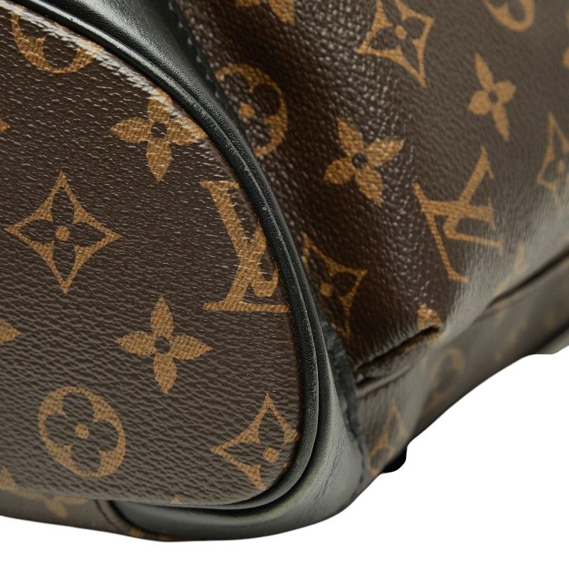 Louis Vuitton Monogram Macassar Christopher Backpack Brown Noir Black Leather — view 4