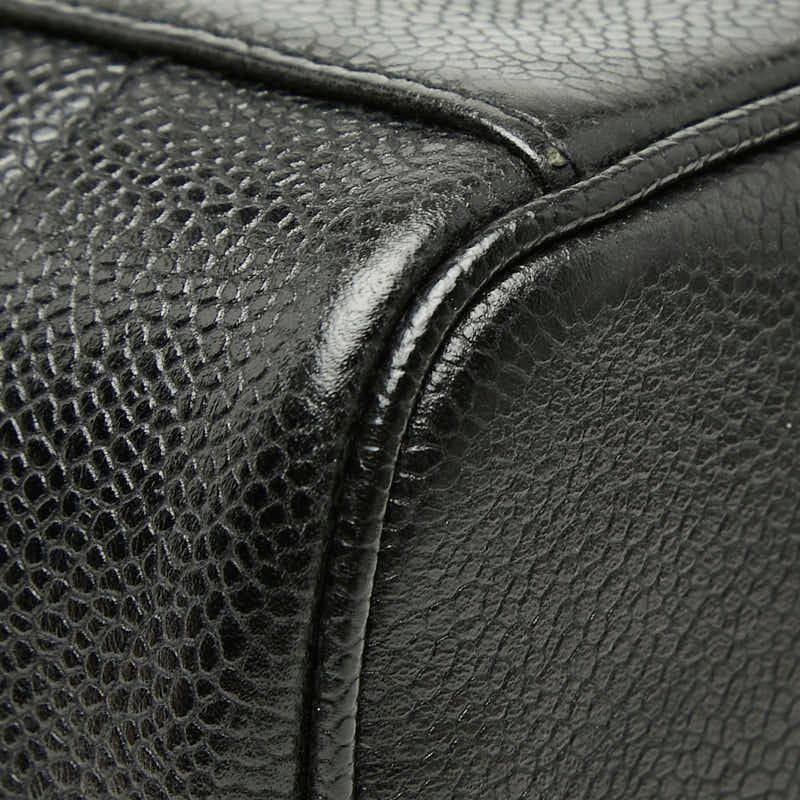 Chanel CC Logo Vanity Bag Black Caviar Leather — view 7