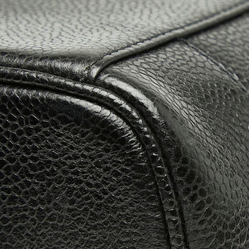 Chanel CC Logo Vanity Bag Black Caviar Leather — view 6